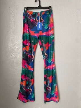 SIXTH june  Multicolor Flare Pants - Bright Pink/Green/Blue